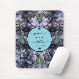 Mousepad Nomes de Casal Clássicos Florais Pretos Temperamen