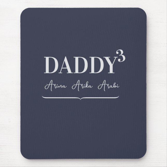 Mousepad Nomes de Crianças com Tipografia Cubo de Pai Elega (Frente)