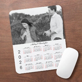 Mousepad Nomes de Fotos Personalizados Calendário 2026