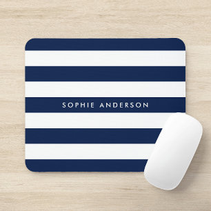 Mousepad Nomes Personalizados - Cor Editável e Listras Bran
