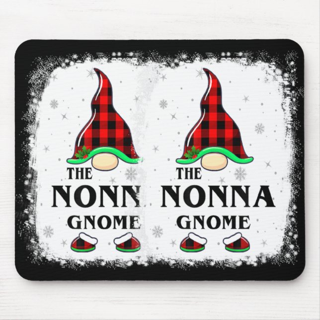 Mousepad Nonna Gnome Buffalo Plaid Matching Family Xmas Paj (Frente)