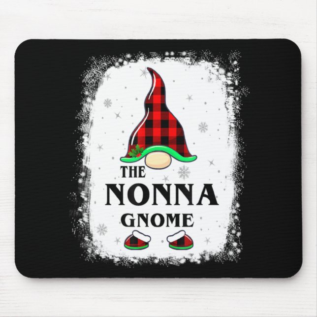Mousepad Nonna Gnome Buffalo Plaid Matching Family Xmas Paj (Frente)