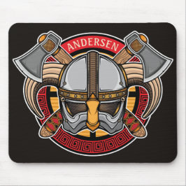 Mousepad Nordic Viking Warrior ADD NAME Norse Axe Norsemen