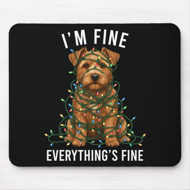 Mousepad Norfolk Terrier Christmas I'm Fine Everything Is F (Frente)