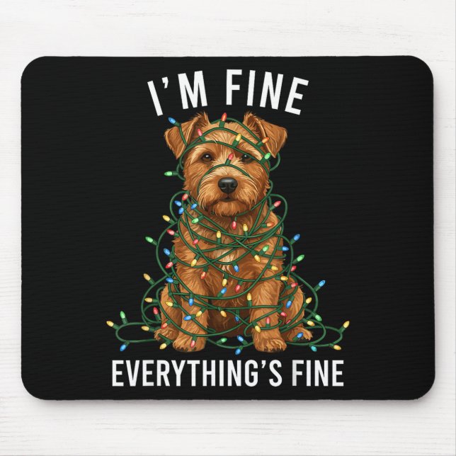 Mousepad Norfolk Terrier Christmas I'm Fine Everything Is F (Frente)