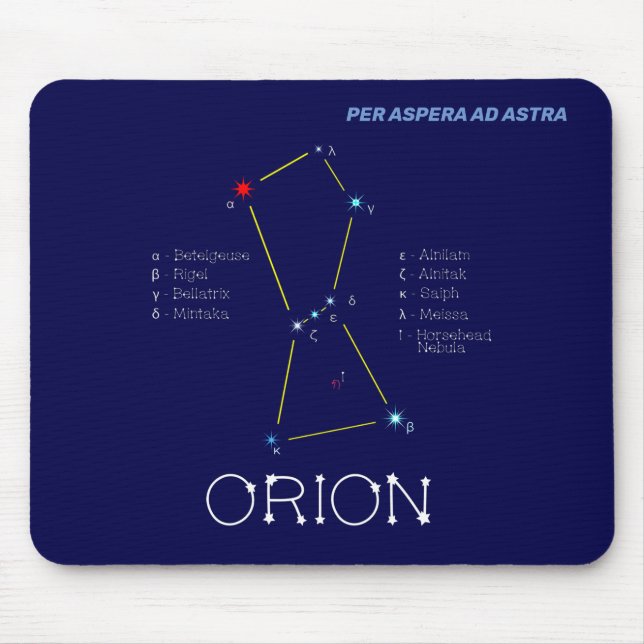 Mousepad Norte Hemisfério Constelação Orion (Frente)