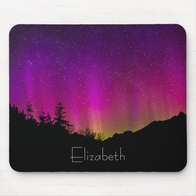 Mousepad Norte Luzes Aurora Borealis StarNight Sky (Frente)
