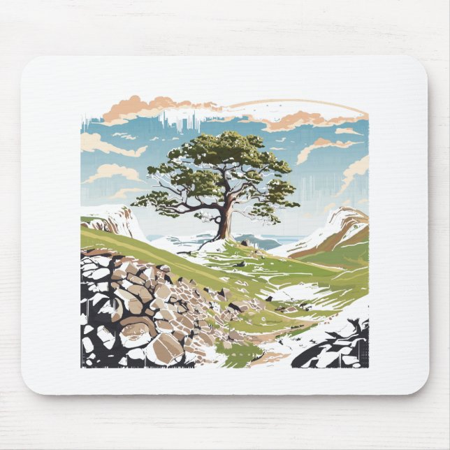 Mousepad Northumberland National Park Sycamore Gap Tree (Frente)