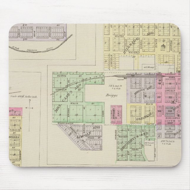 Mousepad Norton, Lenora, Almena, Densmore, Almelo, Kansas (Frente)