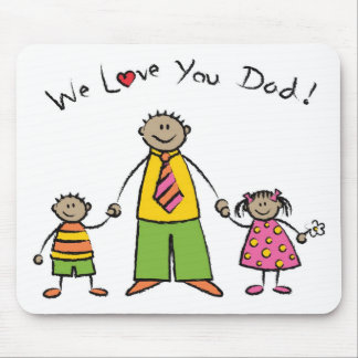 Mousepad Nós Amo-Te Pai Cartoon Family Feliz Dia de os pais