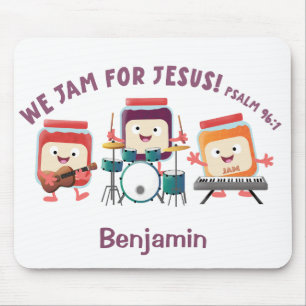Mousepad Nós Jamemos por Jesus desenho animado versículo da