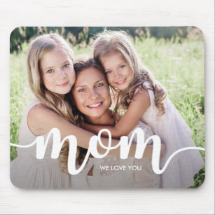 Mousepad Nós Te Amamos Mãe   Sua foto com tipografia branca