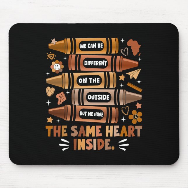 Mousepad Nós Temos o Mesmo Coração Mês da História Negra Af (Frente)