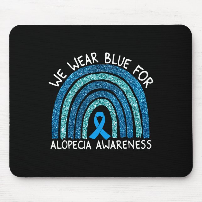 Mousepad Nós Vestimos Azul Para A Consciência Da Alopecia G (Frente)