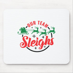 Mousepad Nossa Equipe Dorme Família de Natal Pajama Xmas Ho