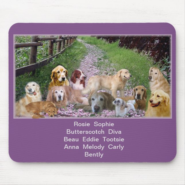 Mousepad Nossa família dos filhotes de cachorro (Frente)