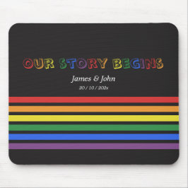 Mousepad Nossa História Começa Arco-íris Bandeira LGBTQ Cas