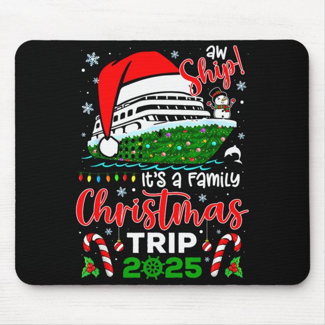 Mousepad Nossa Que Barco É Uma Viagem de Cruzeiro de Natal  (Frente)