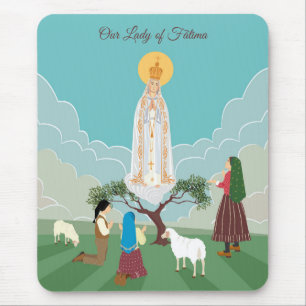 Mousepad Nossa Senhora de Fátima e os três pastores