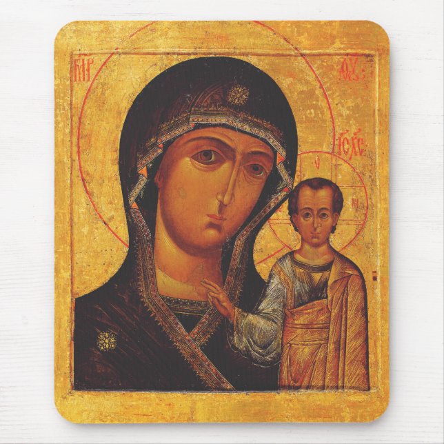 Mousepad Nossa Senhora do Ícone Ortodoxo de Kazan (Frente)