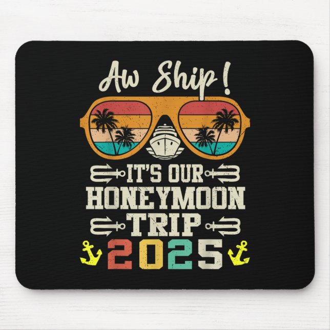 Mousepad Nossa Viagem de Lua de Mel 2025 Casais Roupas Comb (Frente)