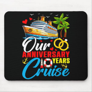 Mousepad Nosso cruzeiro de aniversário de 10 anos casal mar