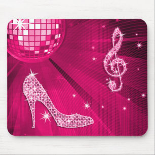 Mousepad Nota da música do rosa quente & salto de estilete