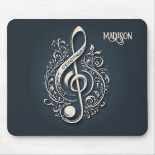 Mousepad Nota de Limpeza Musical de Nome Personalizado