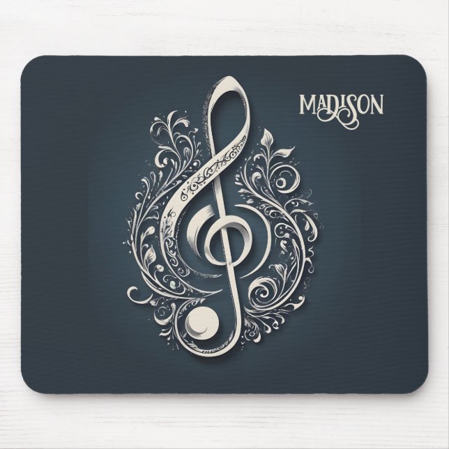 Mousepad Nota de Limpeza Musical de Nome Personalizado (Frente)