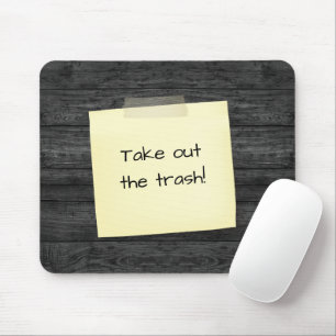 Mousepad Nota Em Fita Sobre Madeira