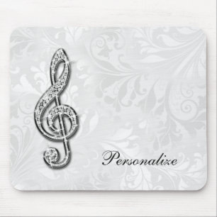 Mousepad Nota Musical Personalizada em Diamante Floral Dama