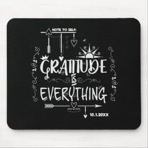 Mousepad Nota para a autogratidão é tudo o que é chalkboard