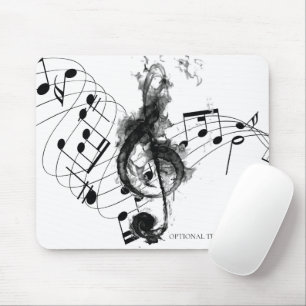 Mousepad Nota preto e branco luxuosa da música