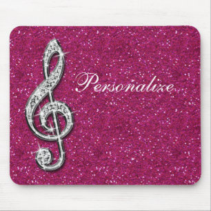 Mousepad Nota Sparkly chamativo personalizada da música do