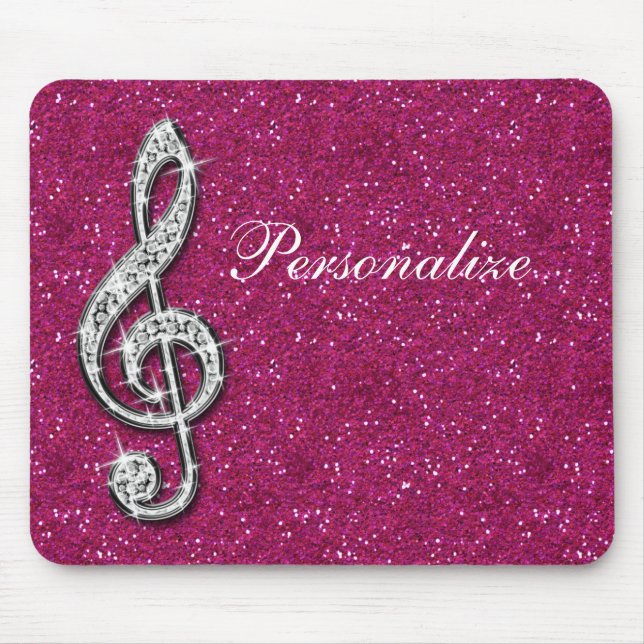 Mousepad Nota Sparkly chamativo personalizada da música do (Frente)