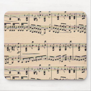 Mousepad Notas da Pontuação de Música da Vintage Sheet