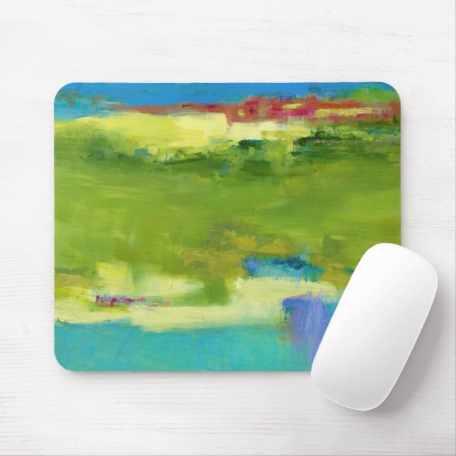 Mousepad Notas de campo - Arte verde Abstrato (Com mouse)