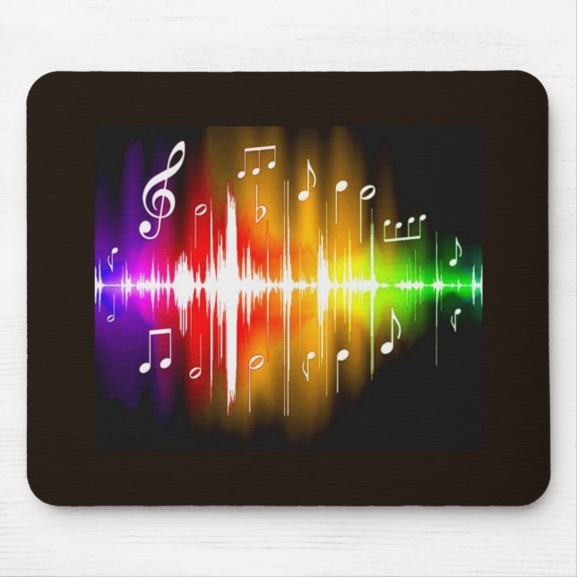 Mousepad Notas de música coloridas (Frente)