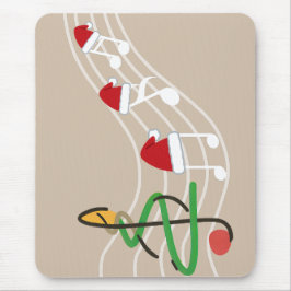 Mousepad Notas de Música de Natal Santa Hat Treble Clef