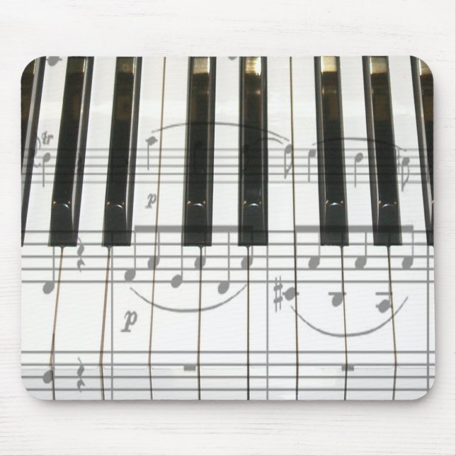 Mousepad Notas do teclado e da música de piano (Frente)