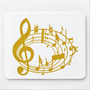 Mousepad Notas Douradas_