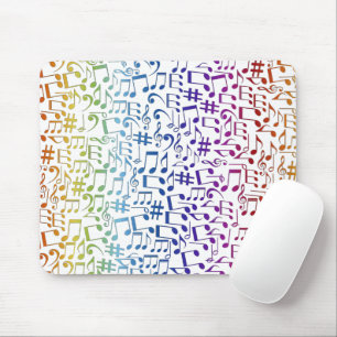 Mousepad Notas Musicais Coloridas Dançantes Amantes da Músi