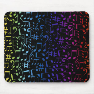 Mousepad Notas Musicais Coloridas Músicos Amantes da Música