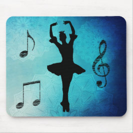 Mousepad Notas musicais da bailarina e tapete do rato azul