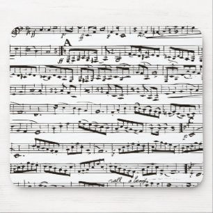 Mousepad Notas musicais preto e branco
