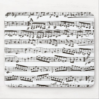 Mousepad Notas musicais preto e branco