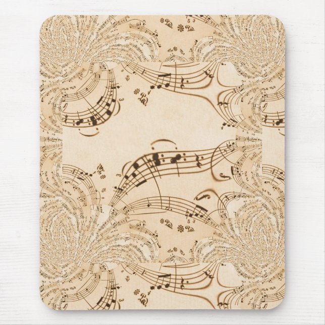 Mousepad Notas Musicais Rústicas Antigas (Frente)