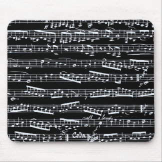 Mousepad Notas preto e branco da música