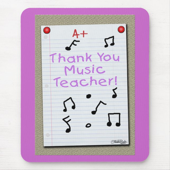 Mousepad Notebook Obrigado Professor de Música (Frente)