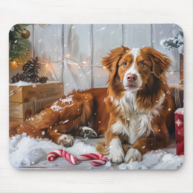 Mousepad Nova Escócia Duck Toller Cachorro Festivo (Frente)